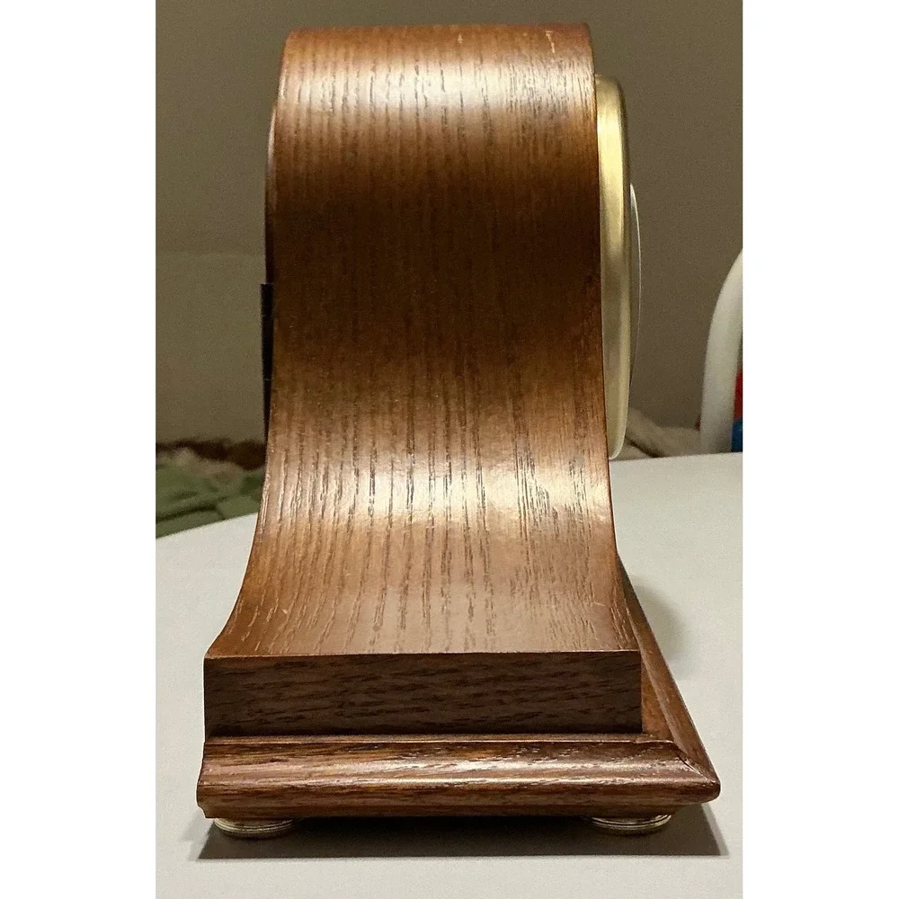 Seth Thomas Westminster Chime Mantel Clock Wood Tambour Quartz Japan Movement
